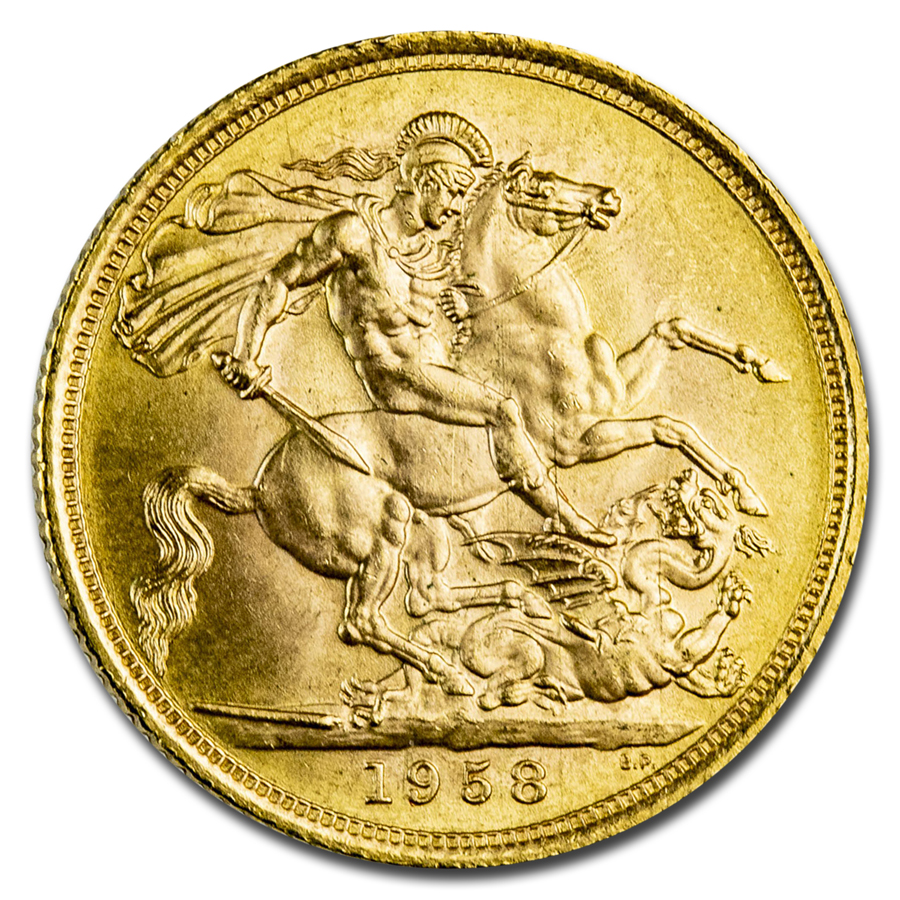 Buy 1958 Great Britain Gold Sovereign Elizabeth II BU | APMEX