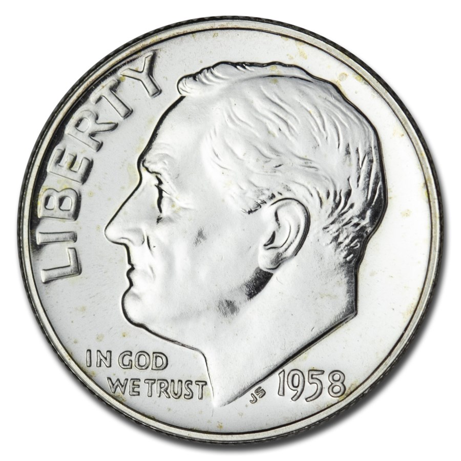 1958 Roosevelt Dime Gem Proof