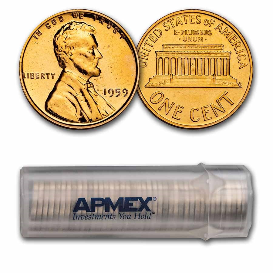 1959 Lincoln Cent 50-Coin Roll Proof