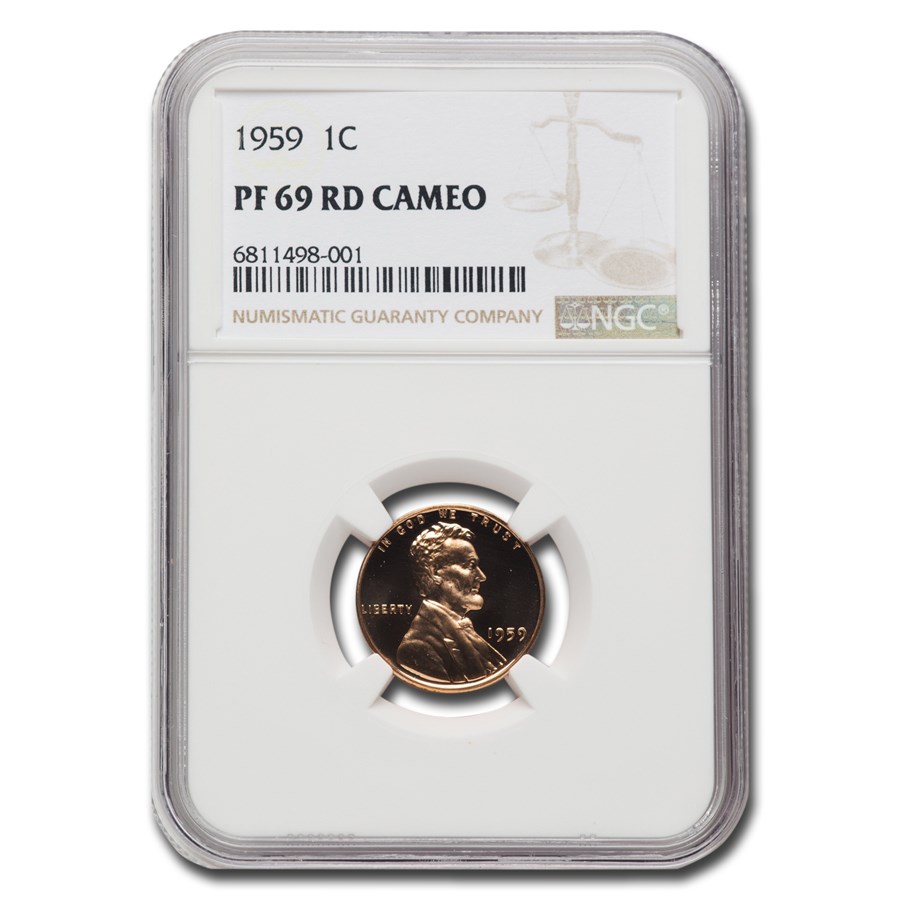 1959 Lincoln Cent PF-69 Cameo NGC (Red)