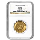 1959 Mexico Gold 20 Pesos MS-65 NGC (Restrike)