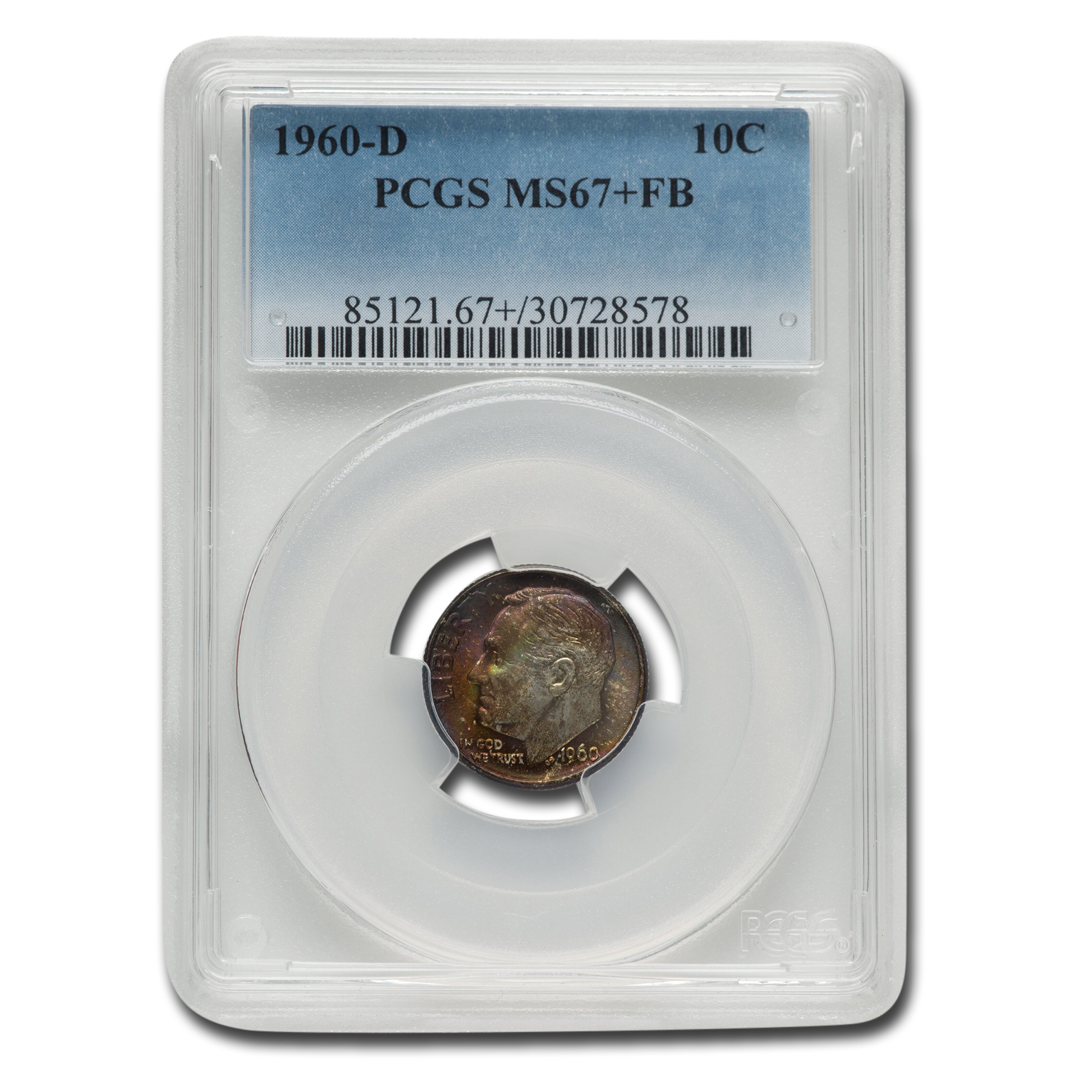 Buy 1960-D Roosevelt Dime MS-67+ PCGS (FB, Toned) | APMEX