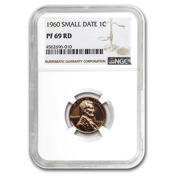 1960 Lincoln Cent PF-69 NGC (Red, Small Date)