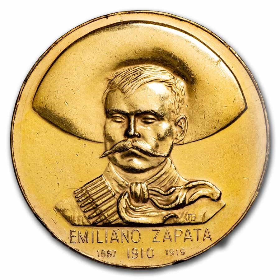 (1960) Mexico Gold Emiliano Zapata Medal AU