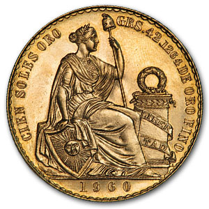 Buy 1960 Peru Gold 100 Soles Liberty BU | APMEX