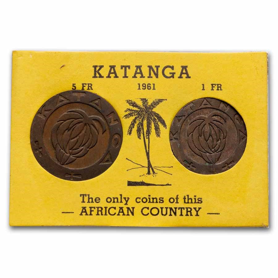 1961 Katanga 5 & 1 Franc Two Coin Set