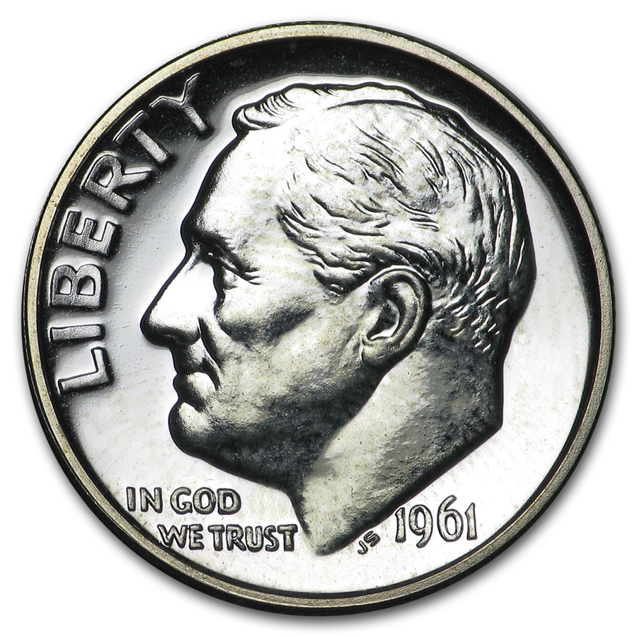 1961 Roosevelt Dime Gem Proof