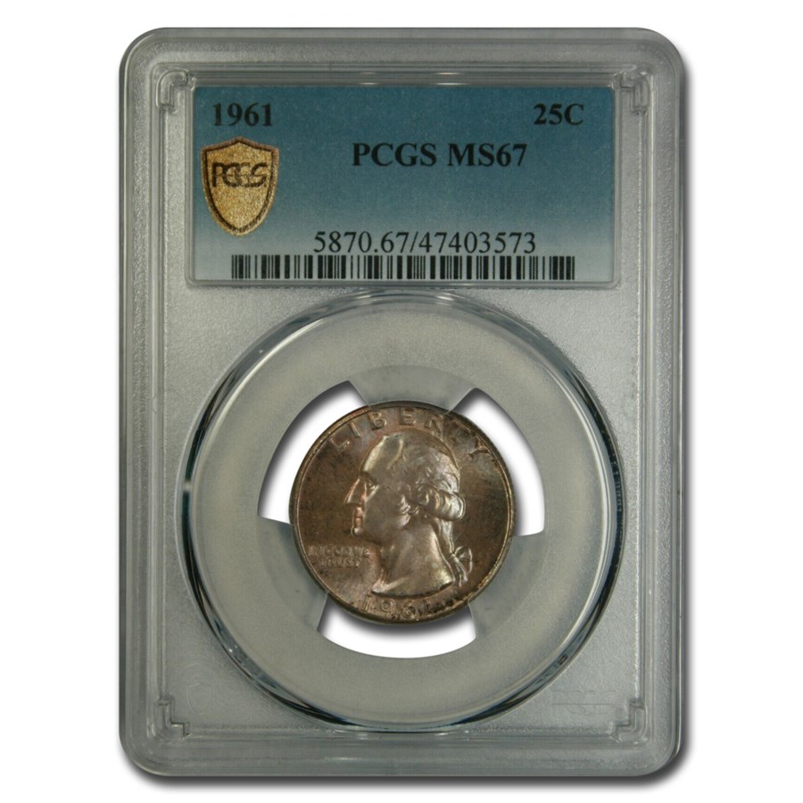 1961 Washington Quarter MS-67 PCGS