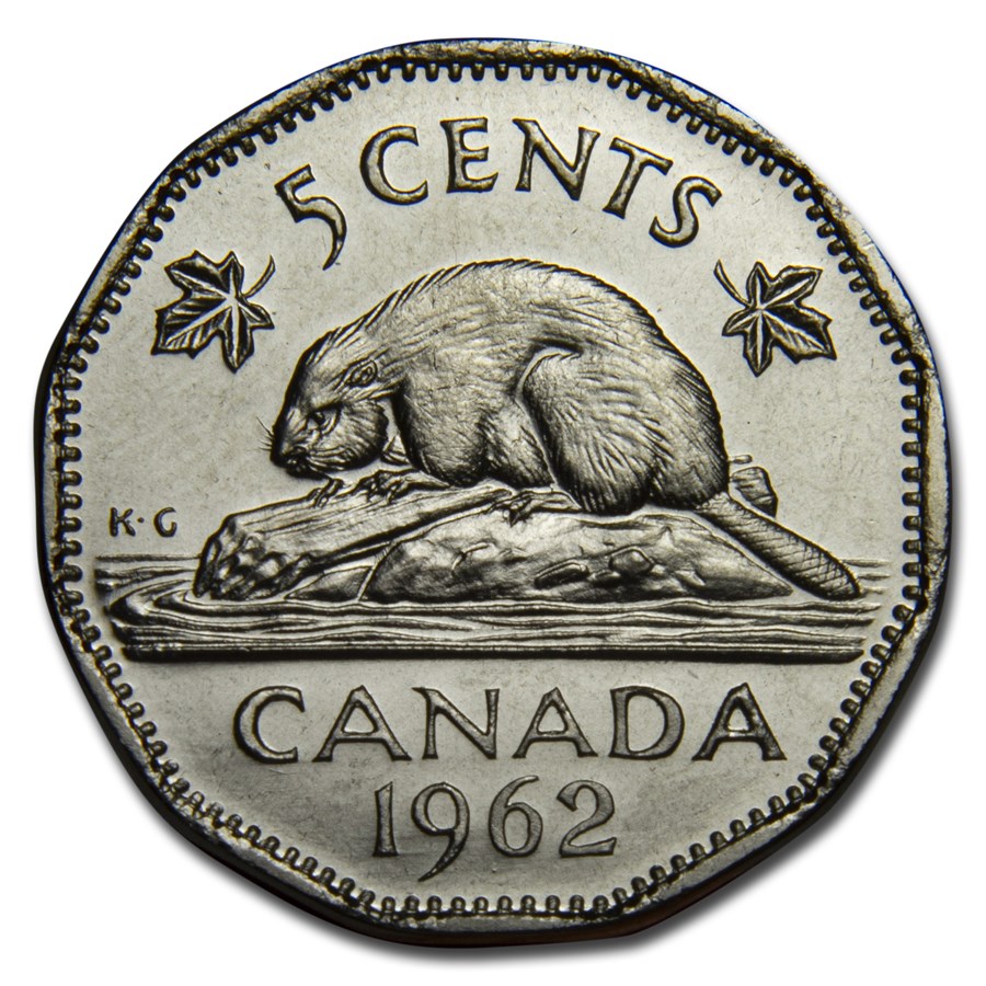 1962 Canada Nickel 5 Cents BU/Prooflike