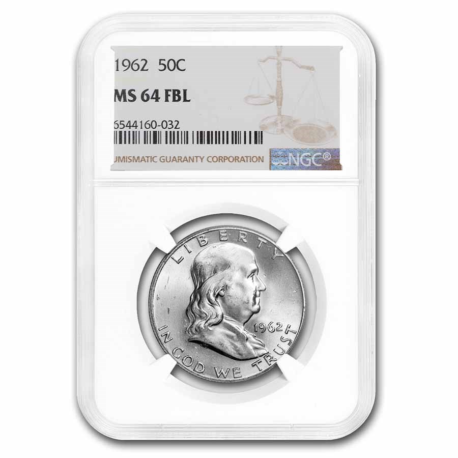 1962 Franklin Half Dollar MS-64 NGC (FBL)