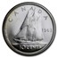 1963 Canada Silver 10 Cents Bluenose Sailboat BU/Prooflike