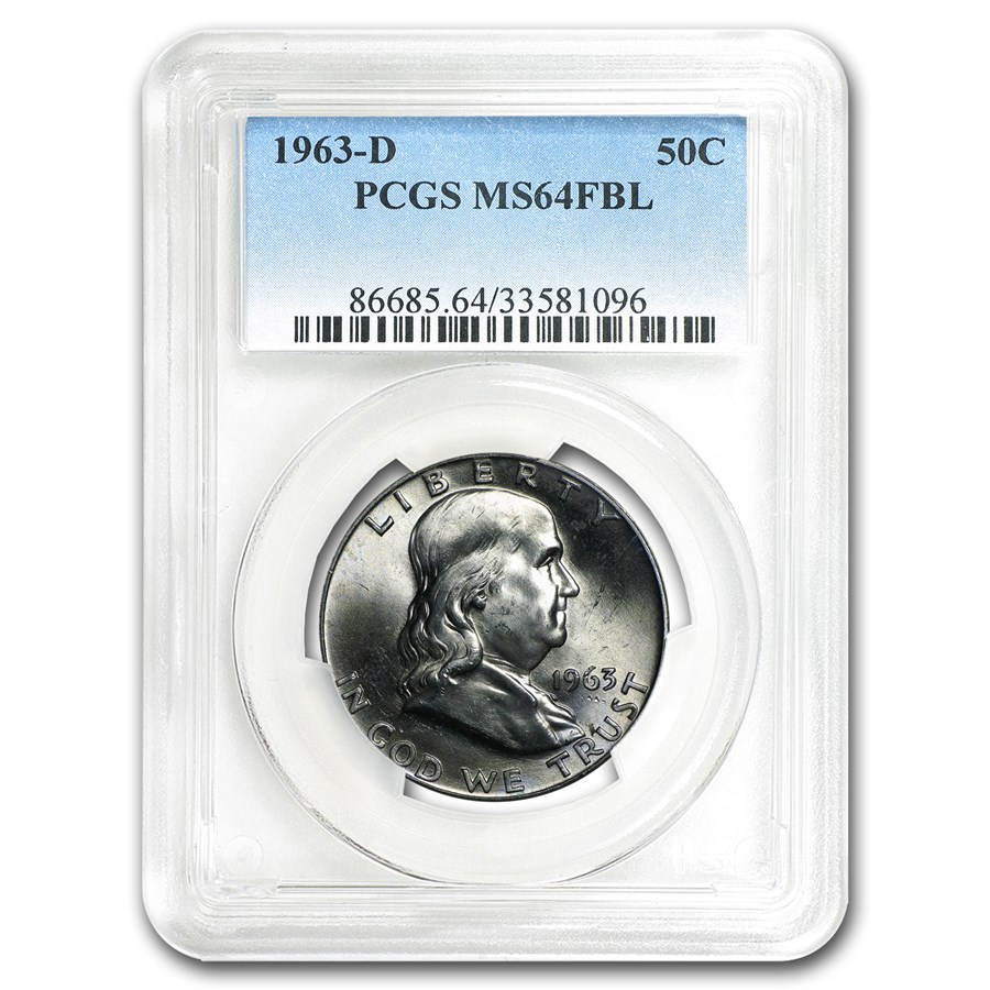 1963-D Franklin Half Dollar MS-64 PCGS (FBL)