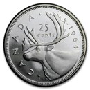 1964 Canada Silver 25 Cents BU/Prooflike