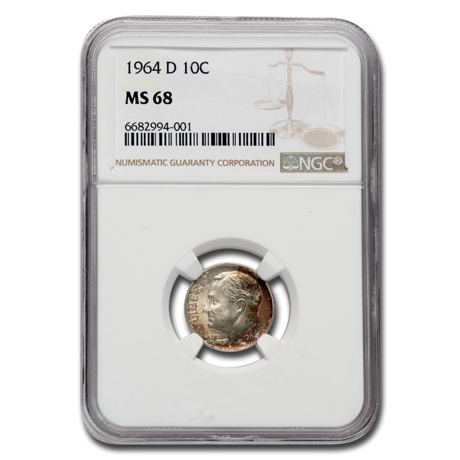 1964-D Roosevelt Dime MS-68 NGC