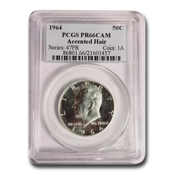 Buy 1964 Kennedy Half Dollar PR-66 Cameo PCGS (Accented Hair) | APMEX