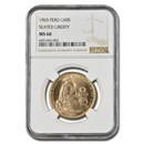 1965 Peru Gold 50 Soles Liberty MS-66 NGC