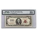 1966 $100 U.S. Note Red Seal Choice AU-55 PMG (Fr#1550)