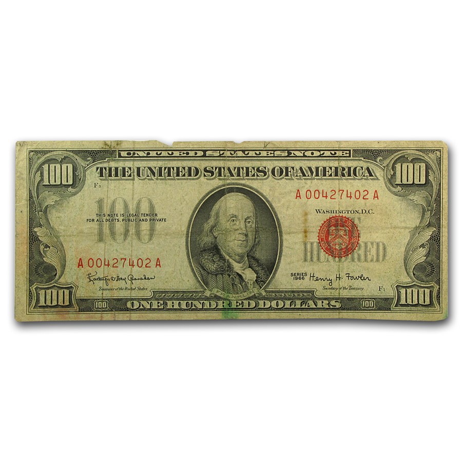 1966 $100 U.S. Note Red Seal VG/Fine (Fr#1550)