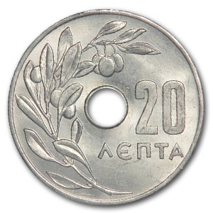 Buy 1966 Greece 20 Lepta Olive Branch BU | APMEX