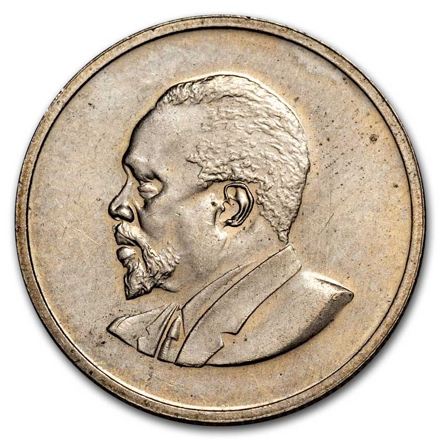 1966 Kenya Copper Nickel 25 Cents Mzee Jomo Kenyatta BU