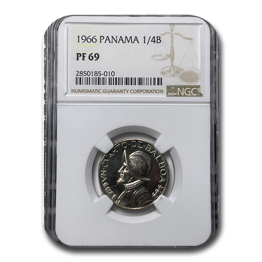 1966 Panama 1/4 Balboa PF-69 NGC