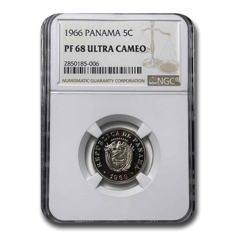 1966 Panama 5 Centesimos PF-68 UCAM NGC