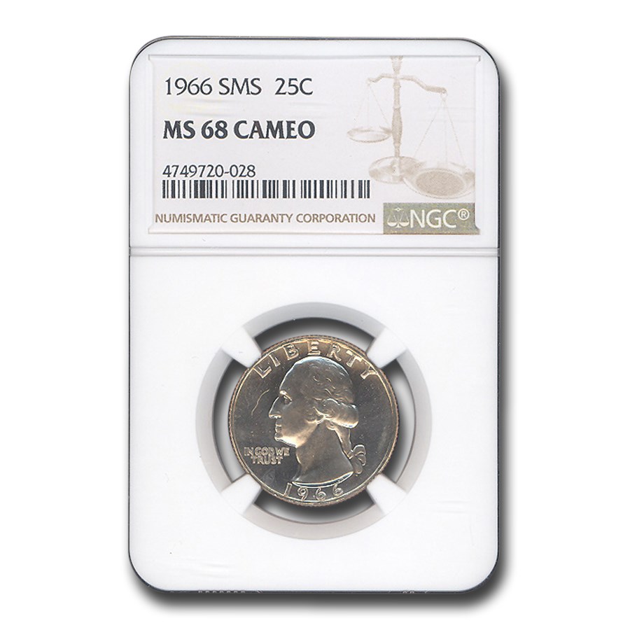 1966 Washington Quarter MS-68 CAM NGC (SMS)