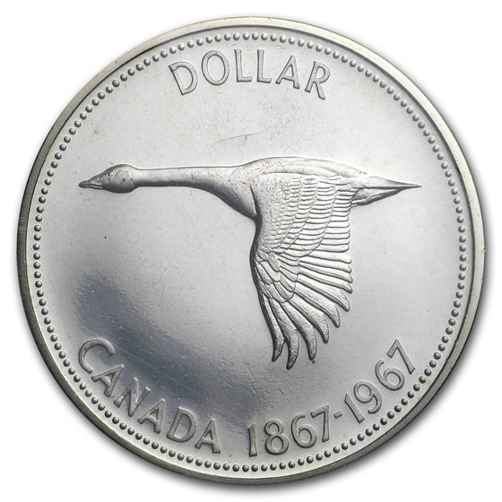 Buy 1967 Canada Silver Dollar Goose BU/Prooflike (.800 Fine) | APMEX