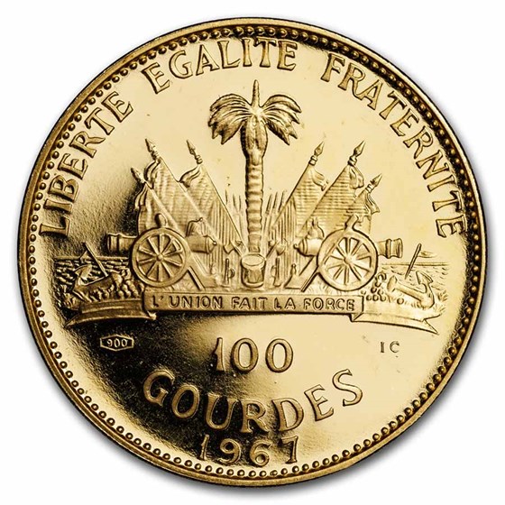 Buy 1967 Haiti Gold 100 Gourdes Marie Jeanne Proof | APMEX