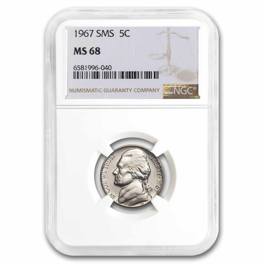 1967 Jefferson Nickel SMS MS-68 NGC