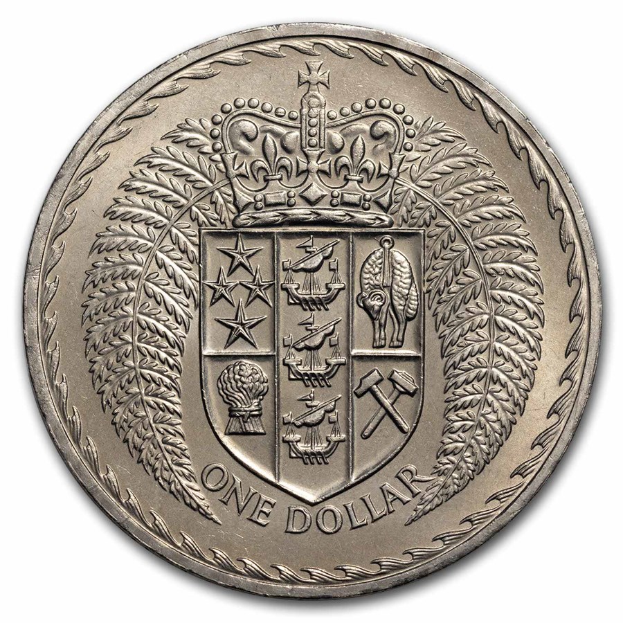 1967 New Zealand Dollar Elizabeth II BU (Decimalization Commem)