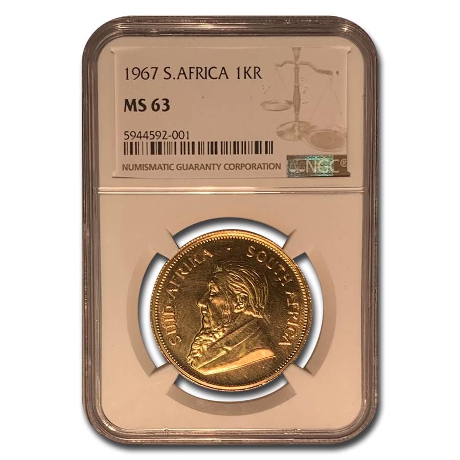 1967 South Africa 1 oz Gold Krugerrand MS-63 NGC