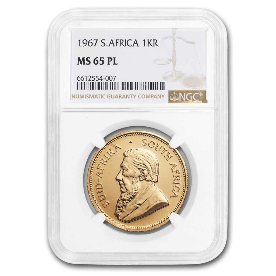 1967 South Africa 1 oz Gold Krugerrand MS-65 PL NGC