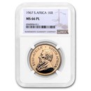 1967 South Africa 1 oz Gold Krugerrand MS-66 PL NGC