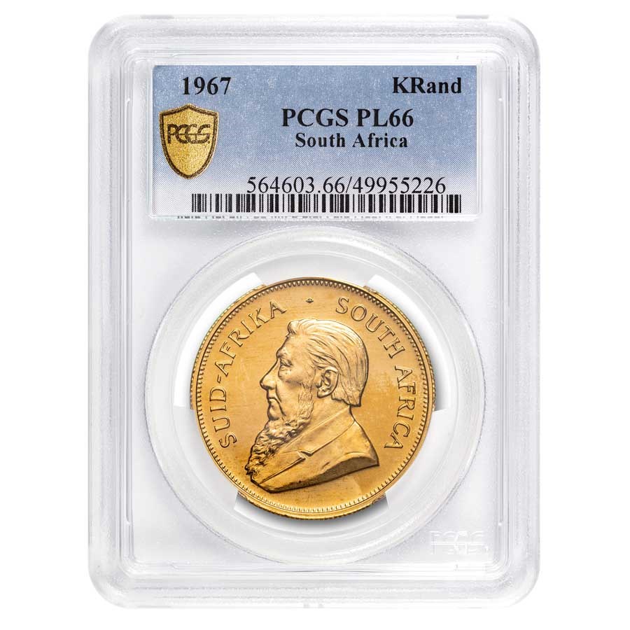 1967 South Africa 1 oz Gold Krugerrand MS-66 PL PCGS