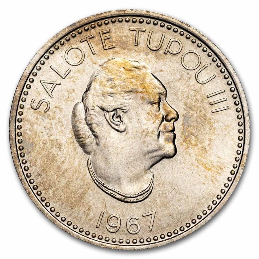 1967 Tonga Copper-Nickel 10 Seniti Salote Tupou III BU