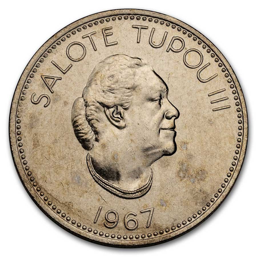 1967 Tonga Copper-Nickel 20 Seniti Salote Tupou III BU