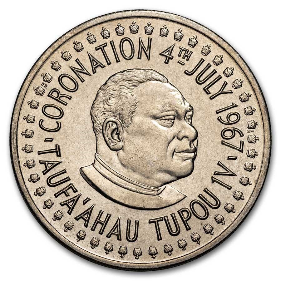 1967 Tonga Copper-Nickel 20 Seniti Taufa'ahau Toupou IV BU