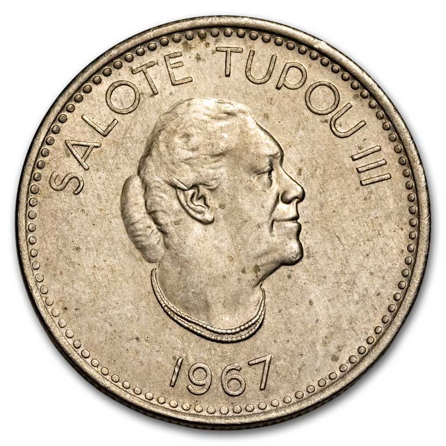 1967 Tonga Copper-Nickel 5 Seniti Salote Tupou III BU