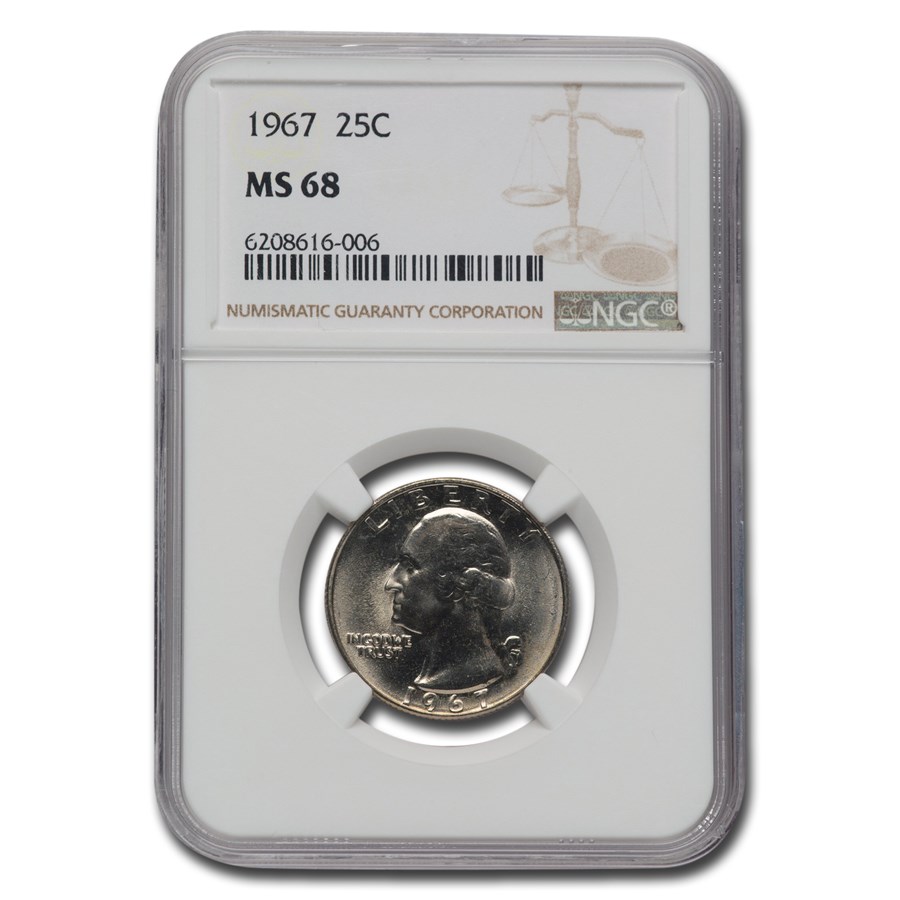 1967 Washington Quarter MS-68 NGC