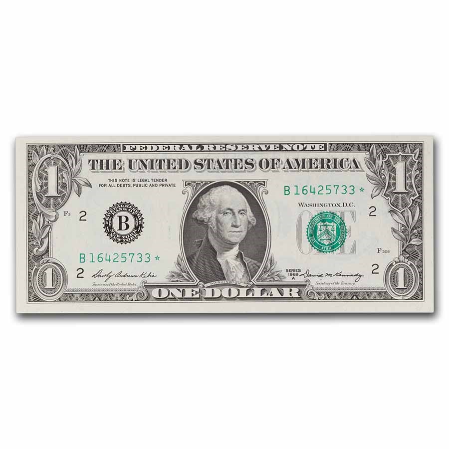 1969-A* (B-New York) $1.00 FRN CU (Fr#1904-B*) Star Note!