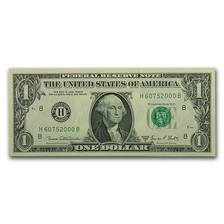 1969-D (H-St. Louis) $1.00 FRN CU (Fr#1907-H)