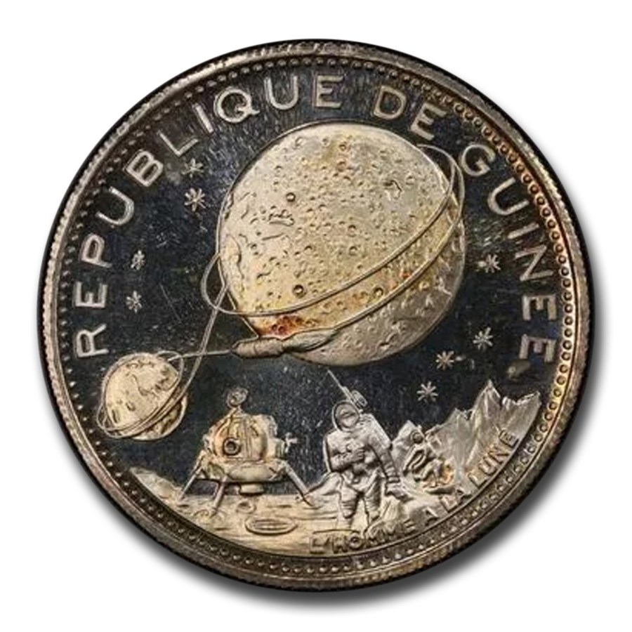 1969 Guinea Lunar Landing 250 Francs PR-66 DCAM PCGS