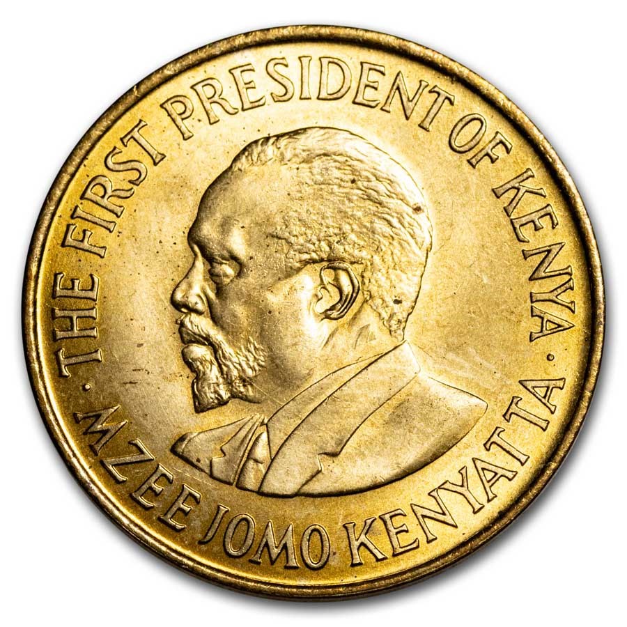 1969 Kenya Nickel Brass 5 Cents Mzee Jomo Kenyatta BU