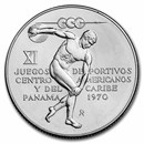 1970 Panama Silver 5 Balboas CAC Games BU/PR