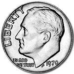 1970 Roosevelt Dime BU