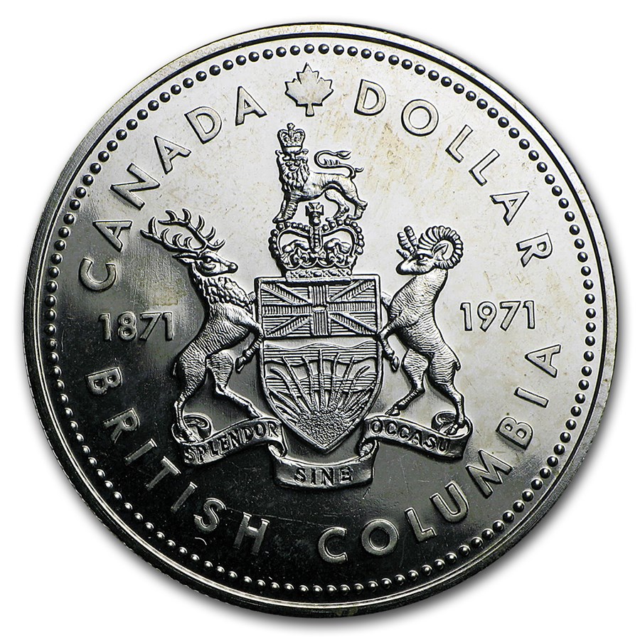 1971 Canada Silver Dollar British Columbia BU | Canadian Silver Dollars ...