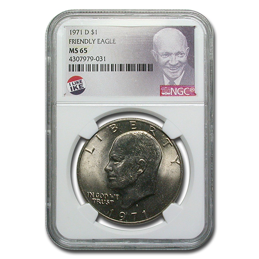 1971-D Clad Eisenhower Dollar MS-65 NGC (Friendly Eagle)