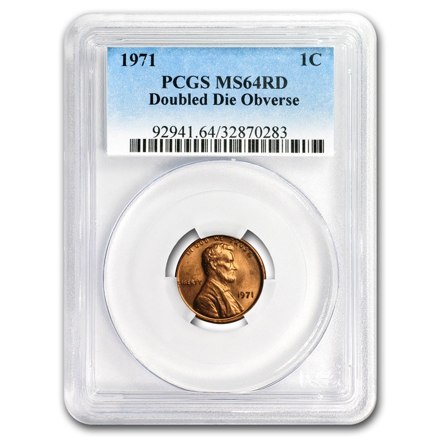 Buy 1971 Lincoln Cent Double Die Obverse Ms-64 Pcgs (fs-01-1971, Red 