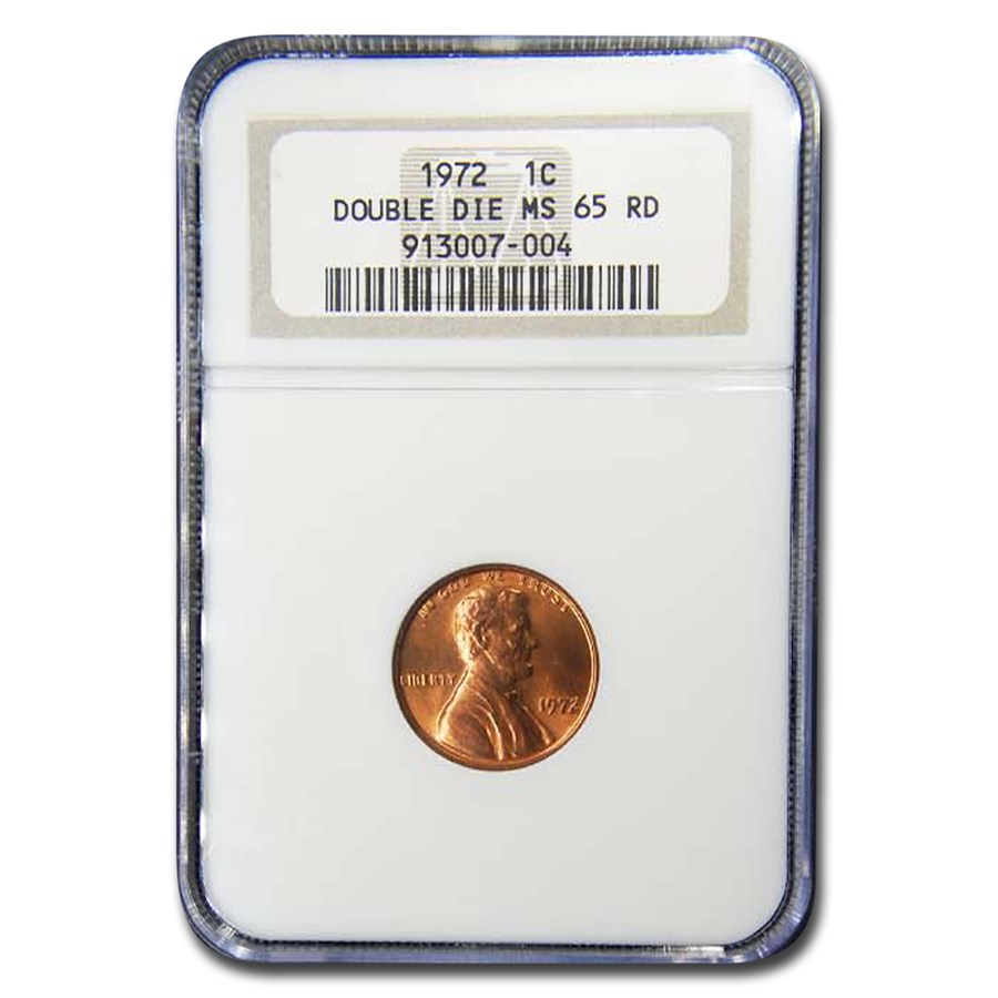 1972 Doubled Die Obverse Lincoln Cent MS-65 NGC (Red)